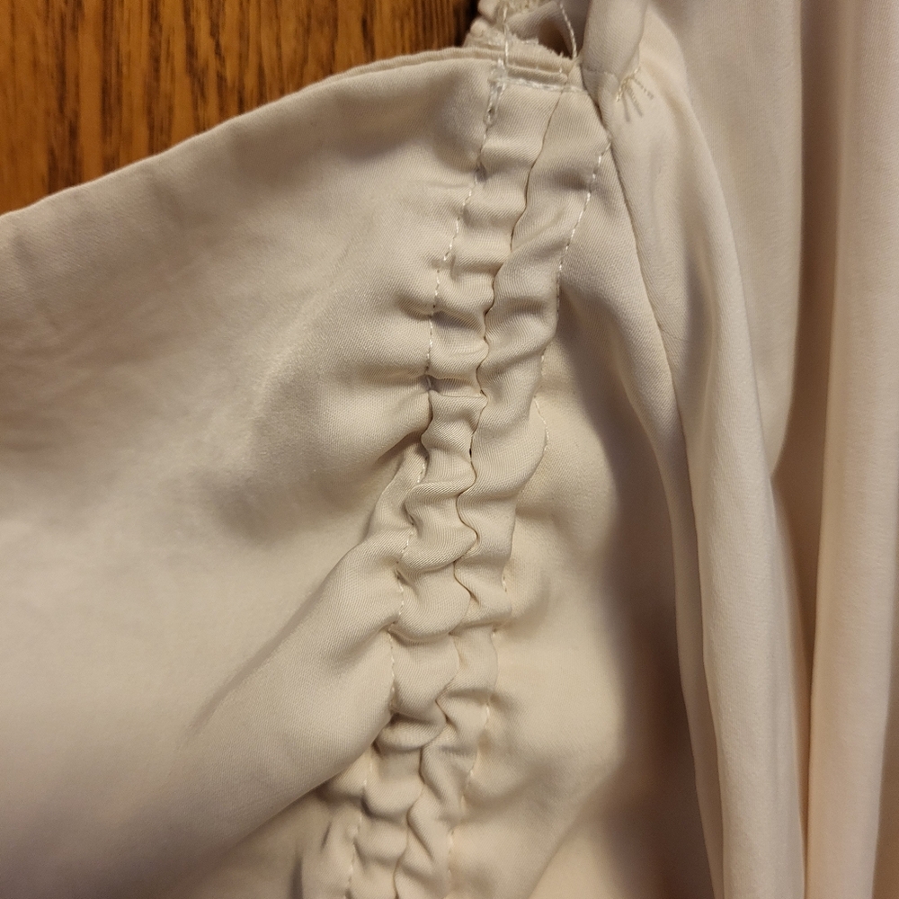 Mable Cream Ruched Drawstring Dress Size Medium - Picture 5 of 7